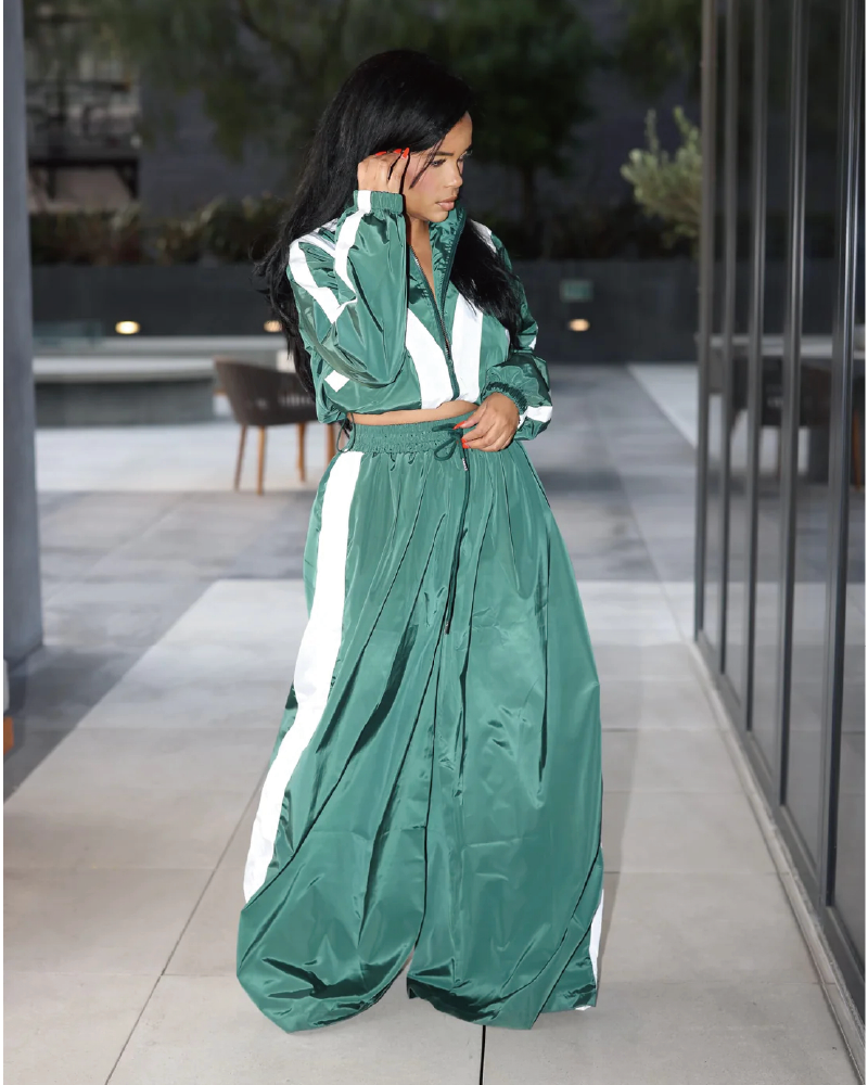 Chill Day Wide-Leg Windbreaker Set