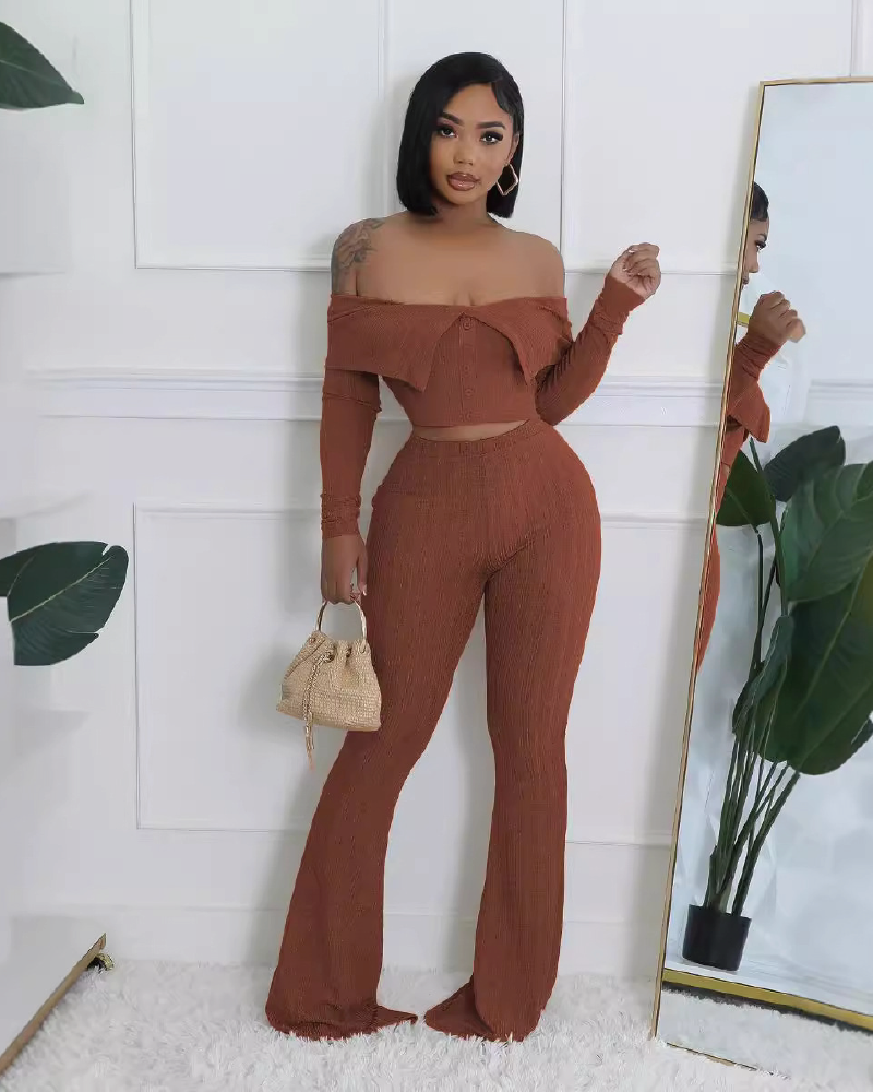 Toxic Lover Pant Set Camel