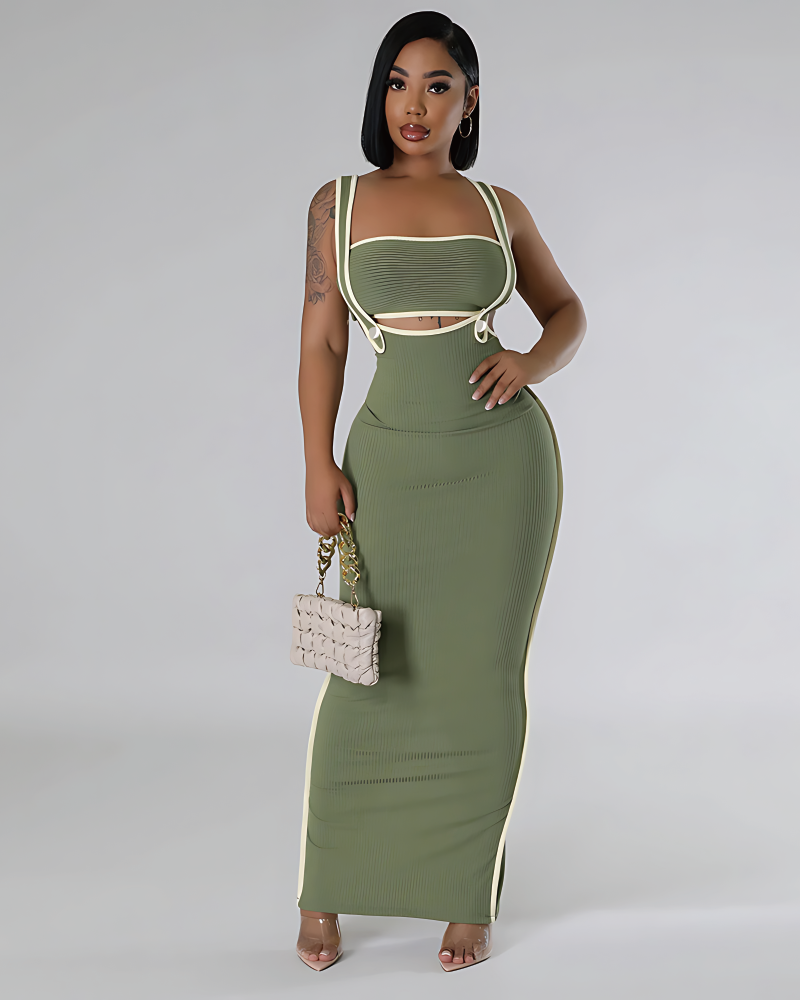True Feeling Dress Set Olive