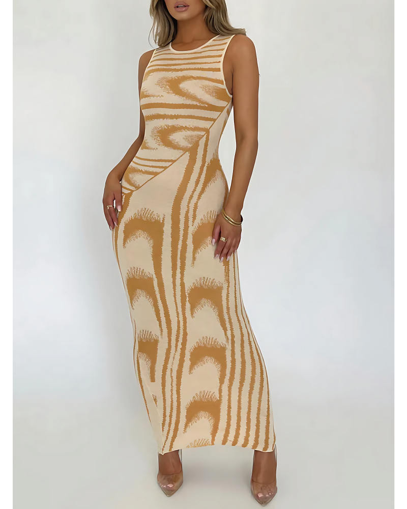 DIFFERENT DIRECTIONS SWIRL DRESS Yellow