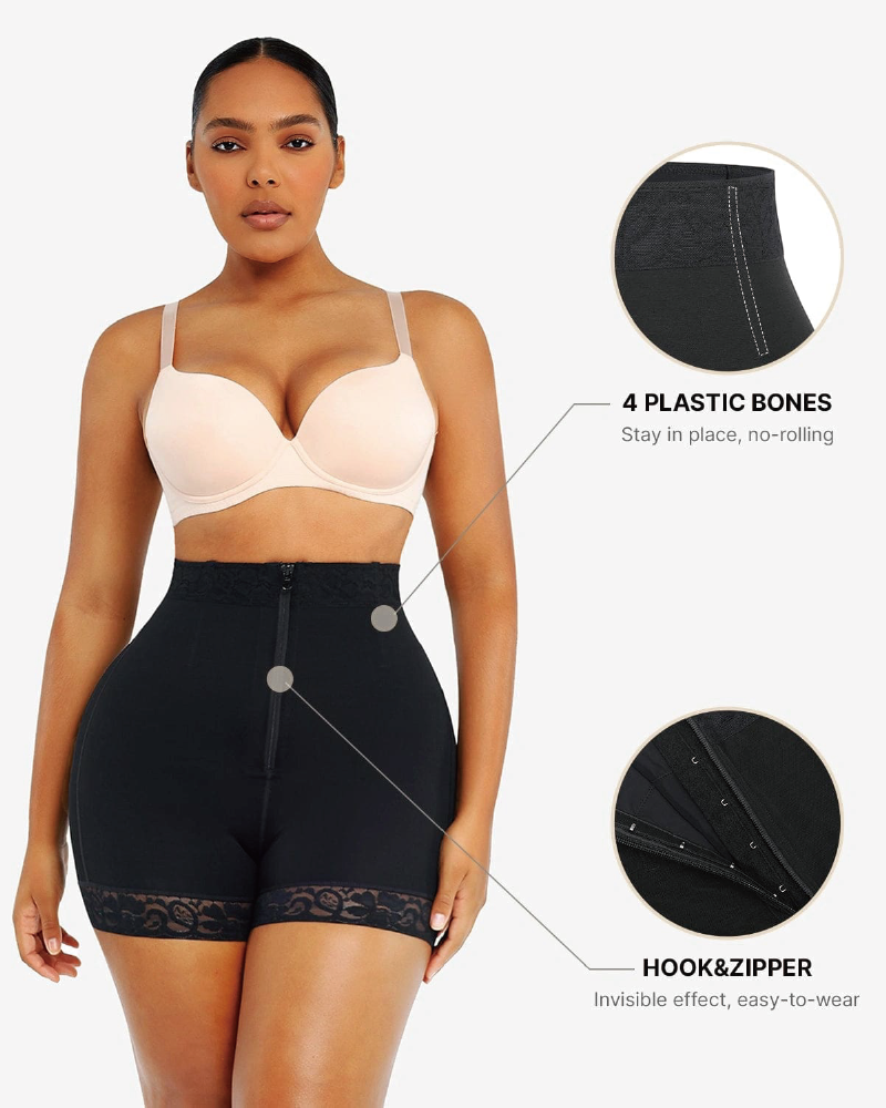 Lace Steel Boned Butt Enhancer Black XS