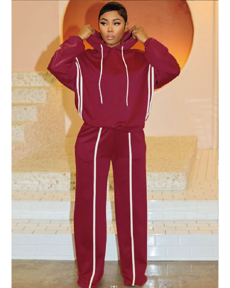 Stand And Deliver Pant Set Burgundy