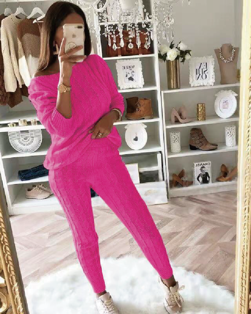 Stay Inside Pant Set Hot Pink