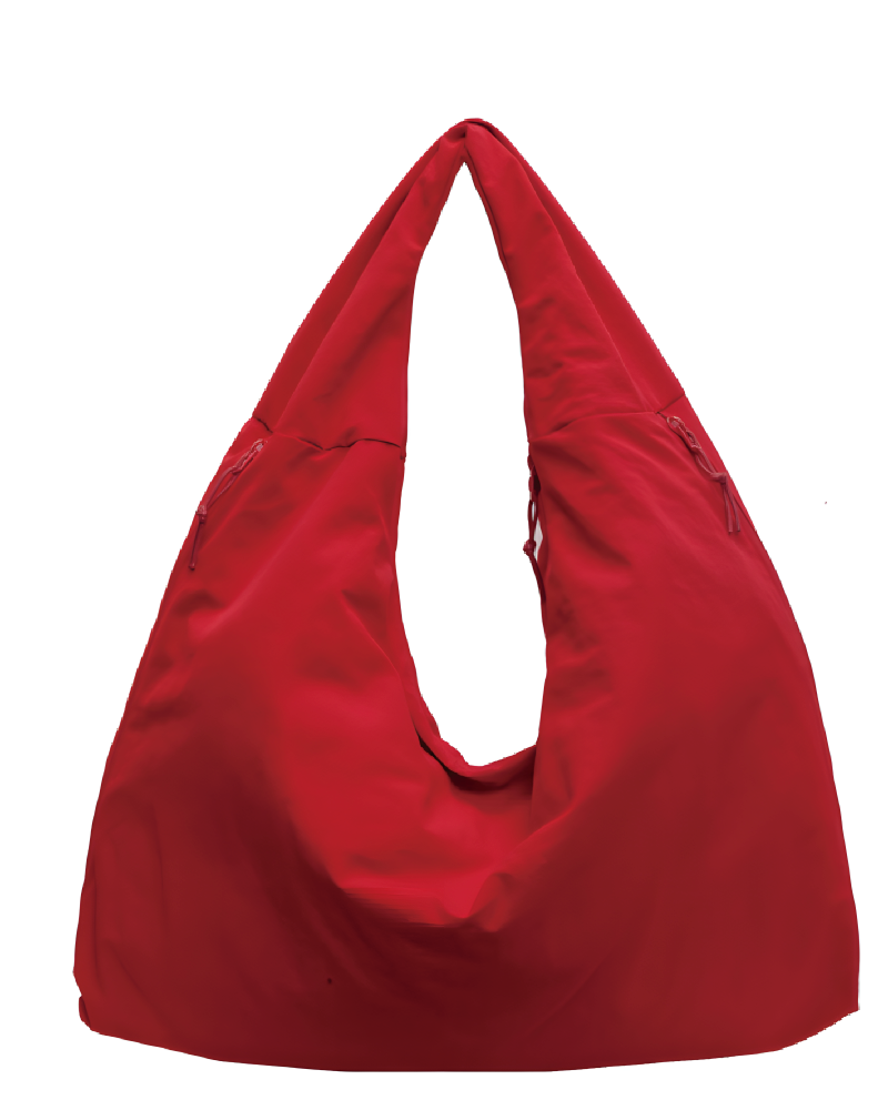 Textured Draped Tote Bag Red