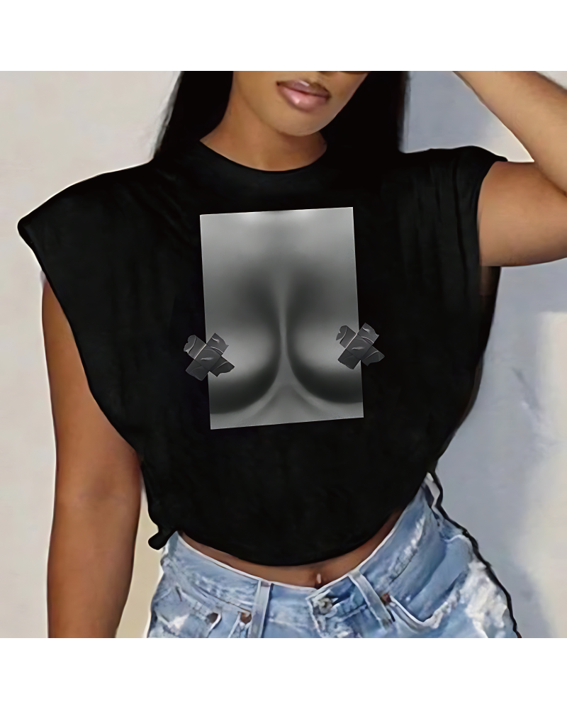 Graphic Days Top Black