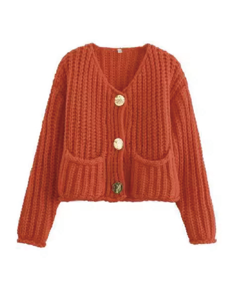 Warm Me Up Cardigan Orange