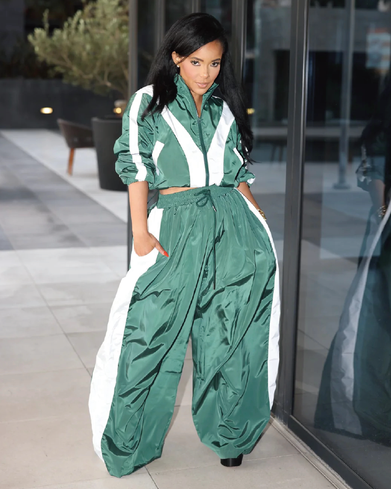 Chill Day Wide-Leg Windbreaker Set