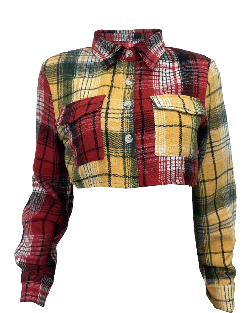 Sofia Crop Flannel Top