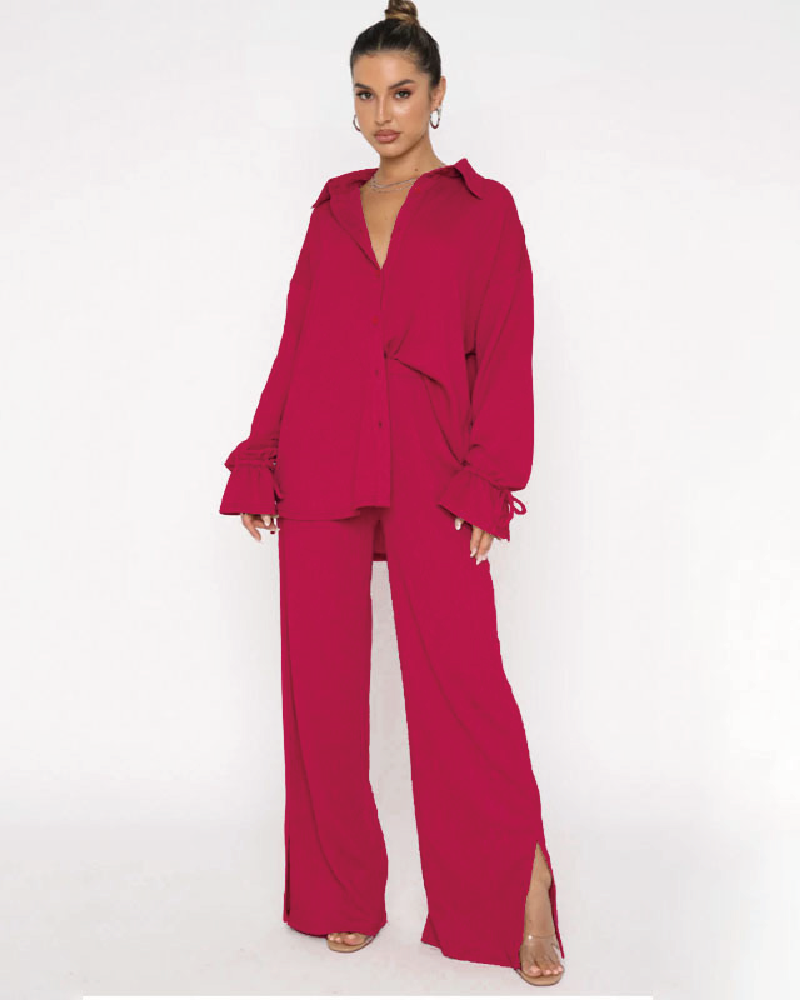 Effortlessly Chic Pant Set Hot Pink
