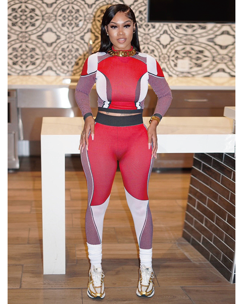 Around The Way Leggings Set Red