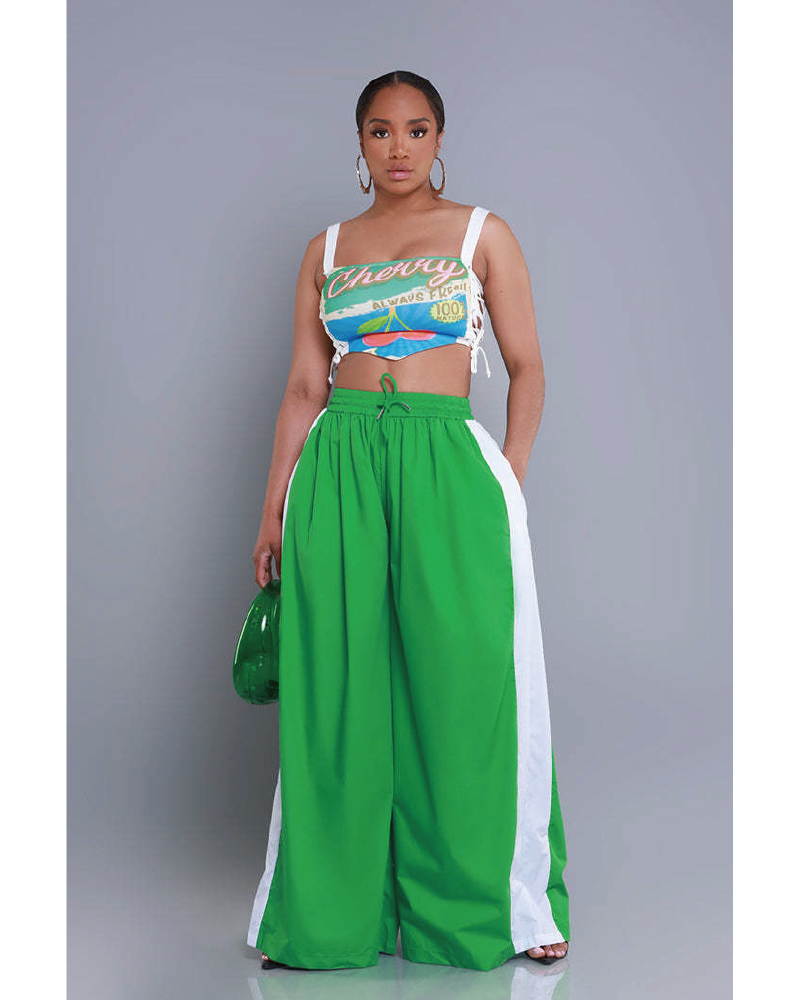 Carri Wide Leg Pants Green