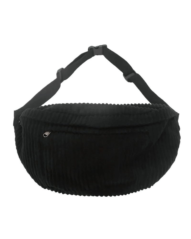 Chunky Corduroy Belt Bag Black