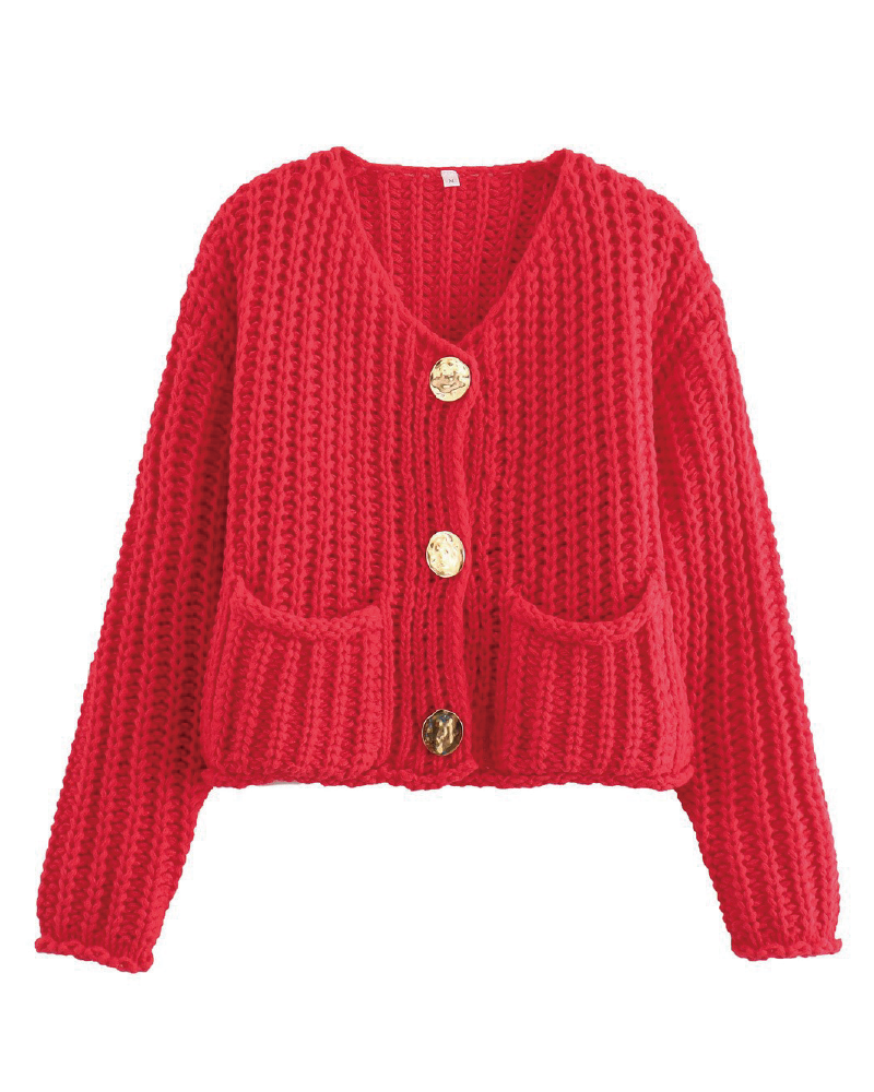 Warm Me Up Cardigan Red
