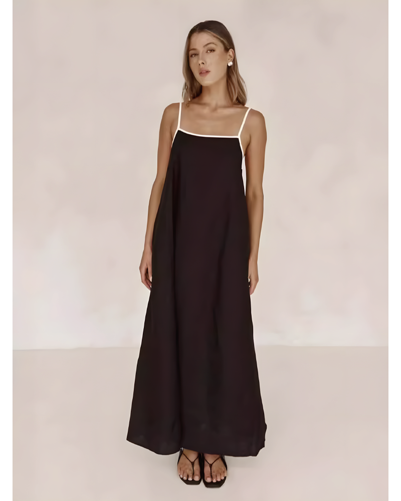 TOWER LINNEN DRESS Balck