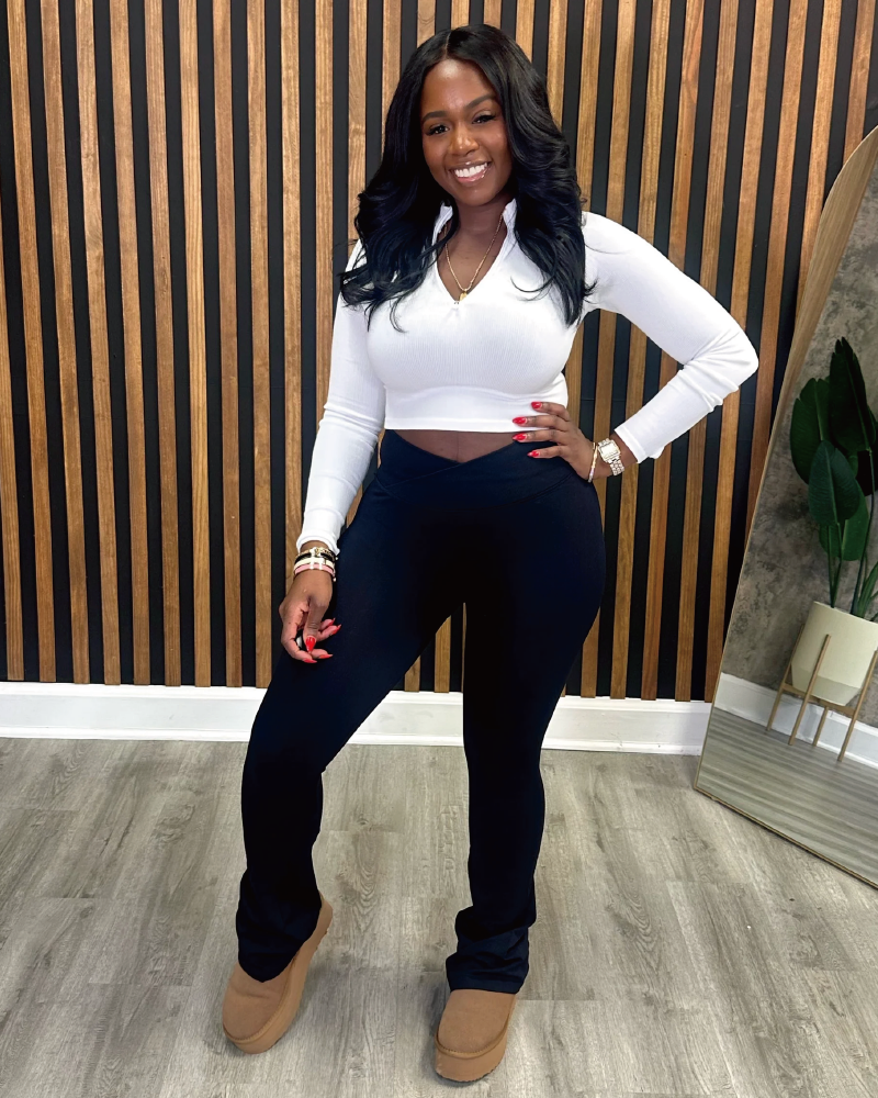 V shaped legging Black