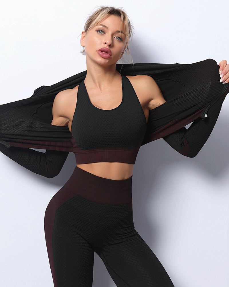 Lovely Workout 3-pcs Set Burgundy