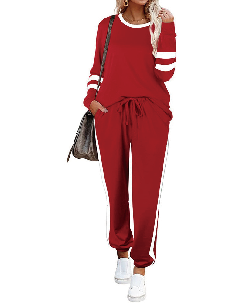 Keep Score Pant Set Red