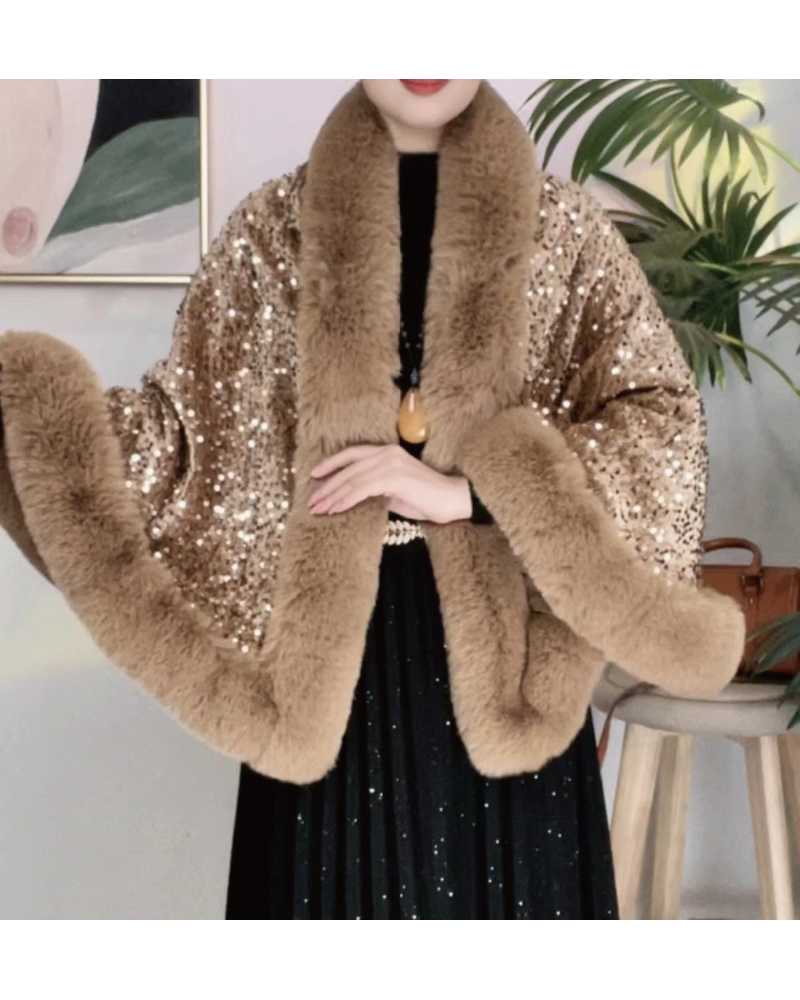 Sequin Cape Gold