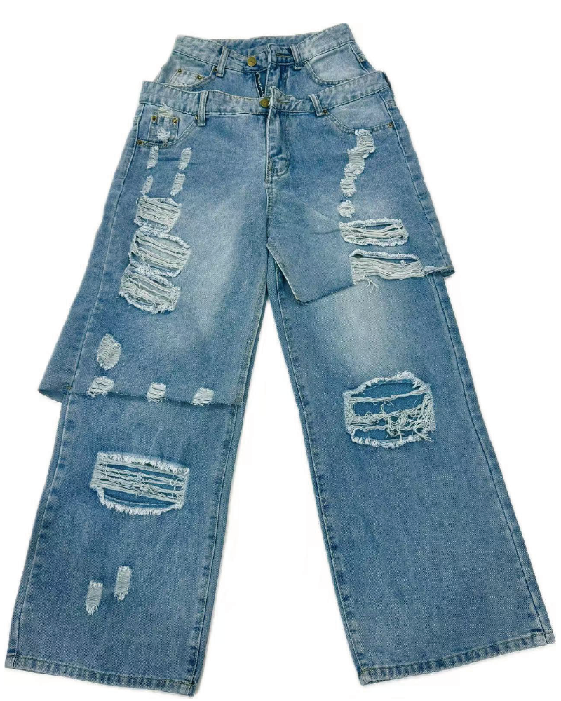Double Waistband Wide Leg Jeans