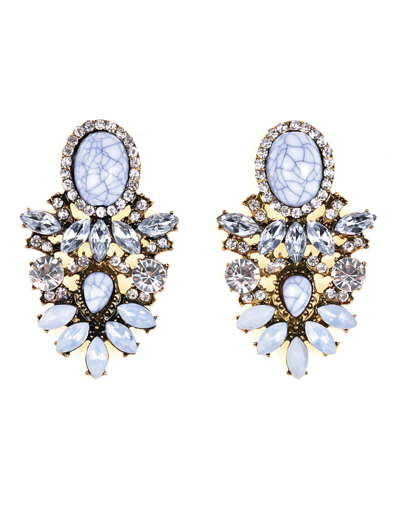 Bedazzle Me Earrings Powder Blue