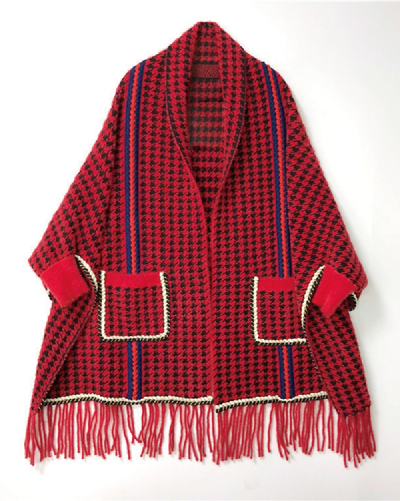 Rich Auntie Poncho Red One size fits to 2XL