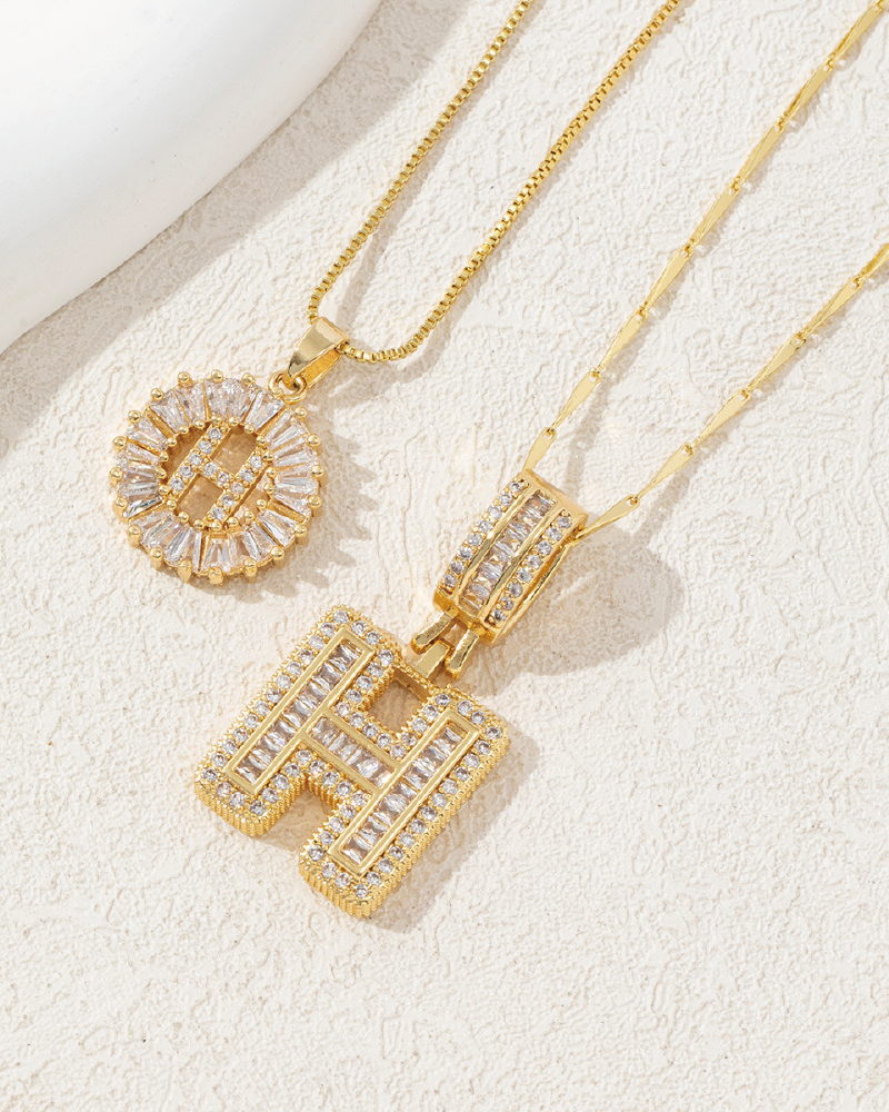Initials Necklace 26 Letters H