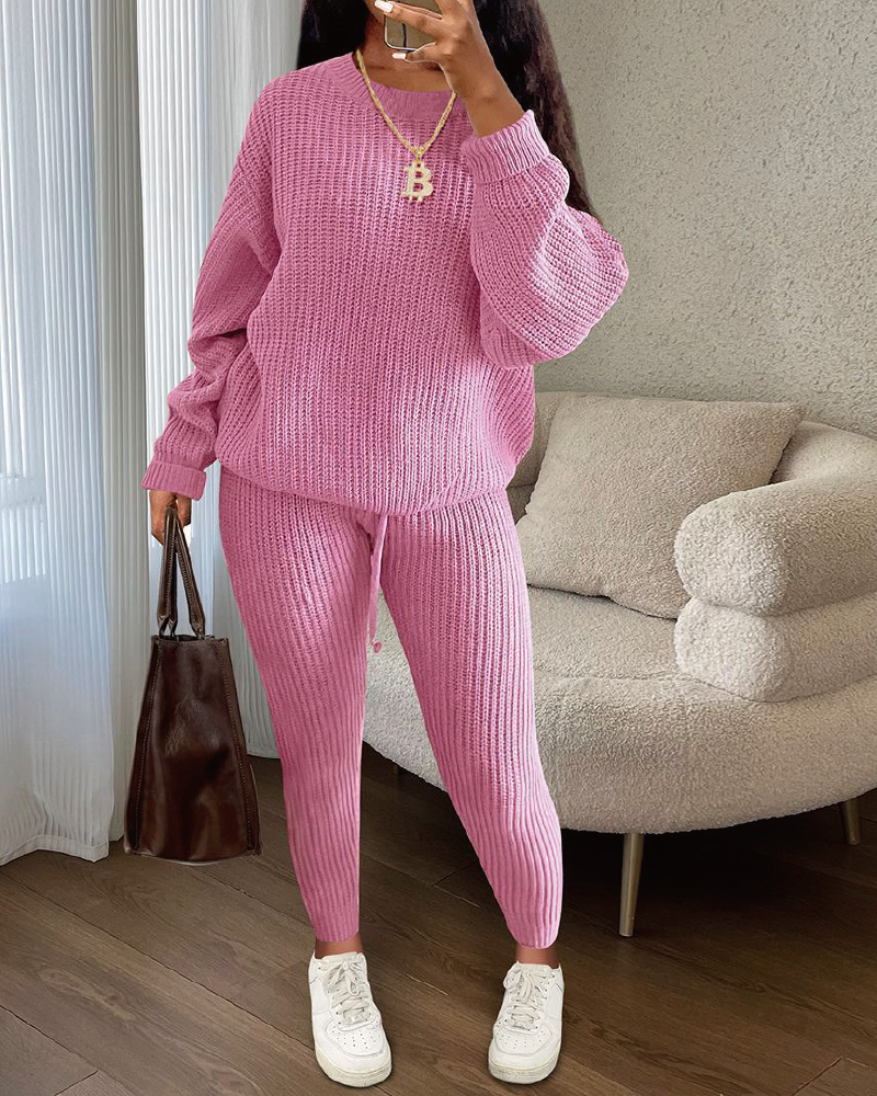 Stay Inside Pant Set Pink