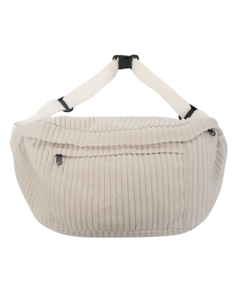 Chunky Corduroy Belt Bag Cream
