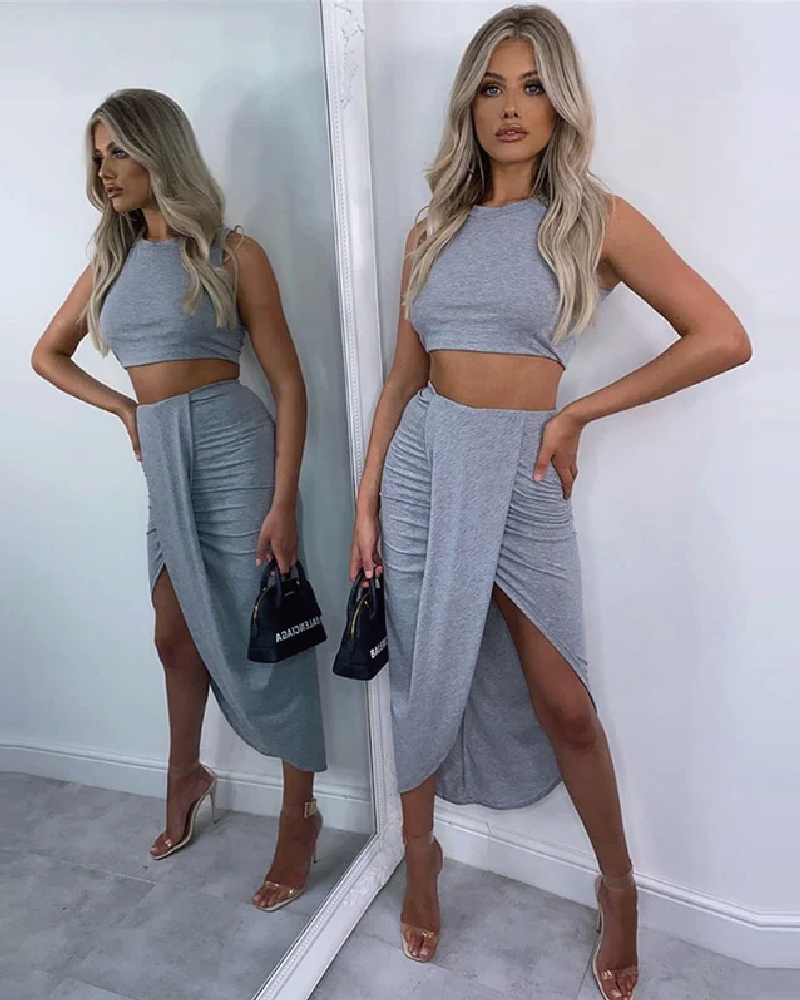 Koami Skirt Set Grey