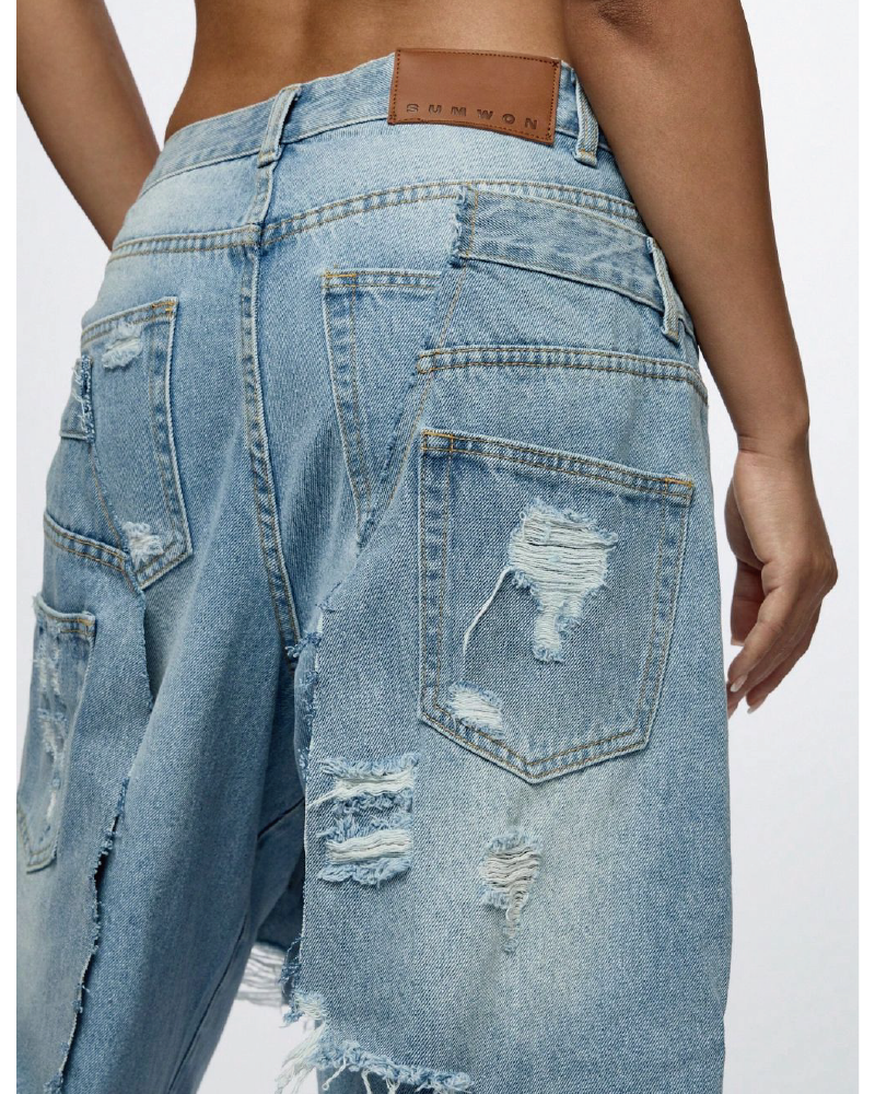 Double Waistband Wide Leg Jeans