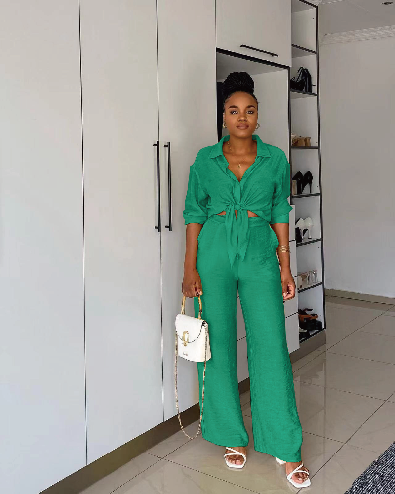 Brielle 2 Piece Linen Set Green