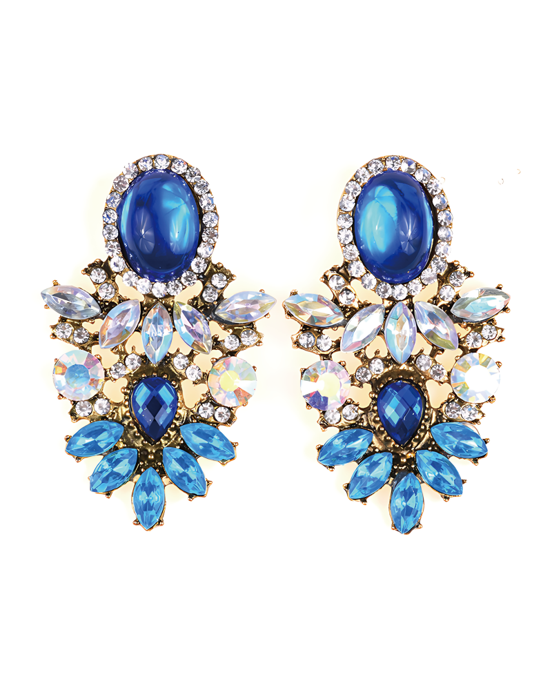 Bedazzle Me Earrings Blue