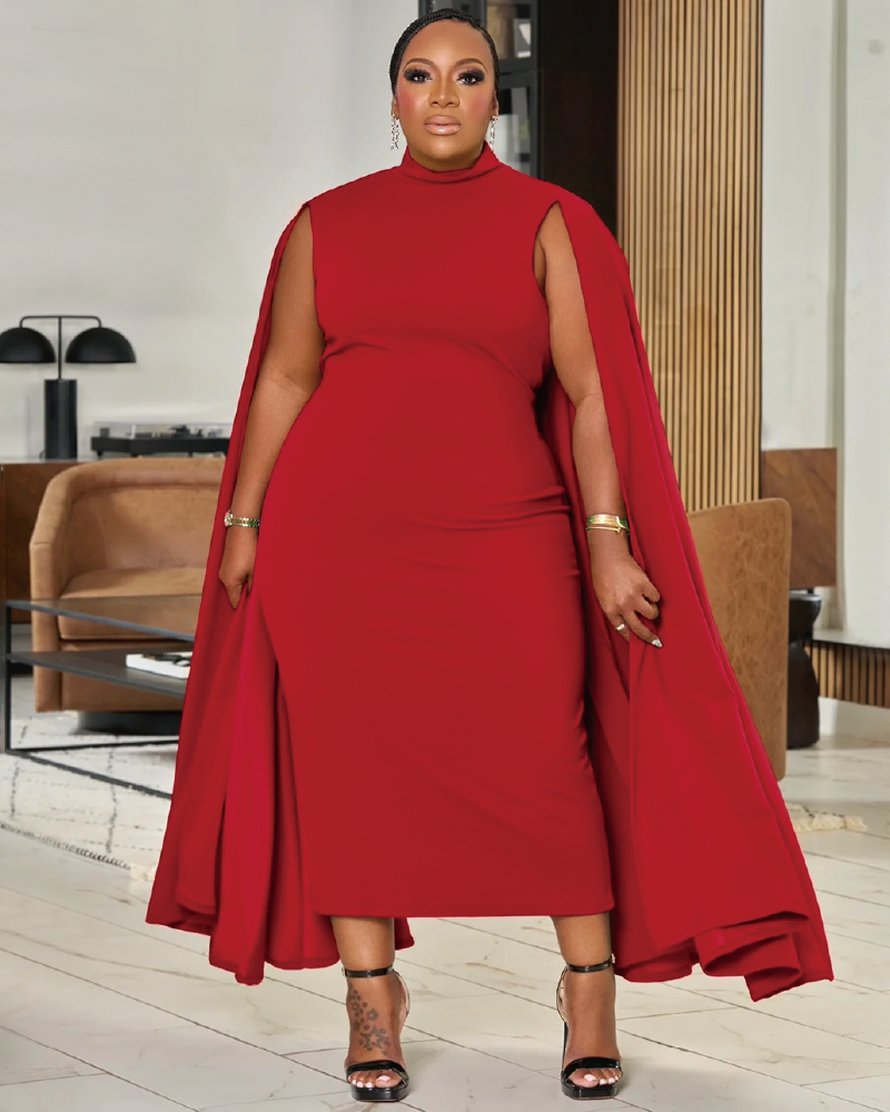First Sunday Cape Dress Red