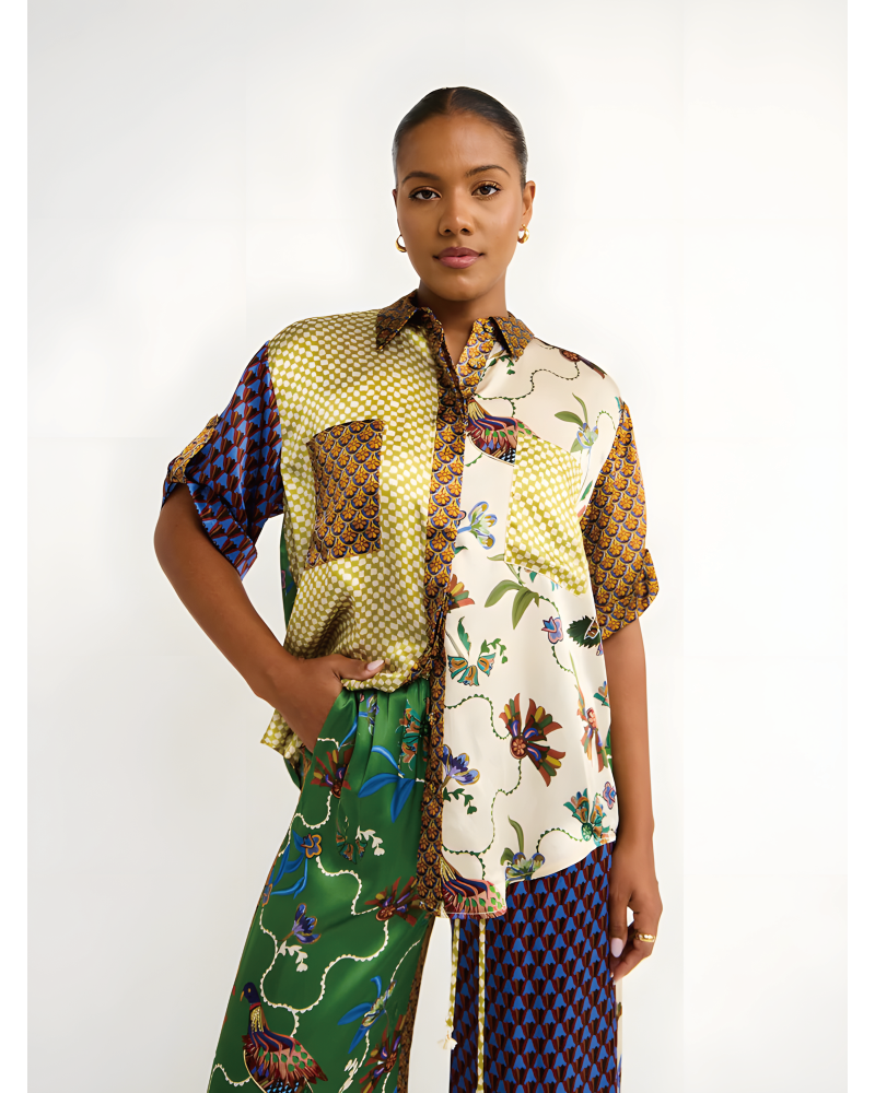 Birdie Spliced Shirt&Pants