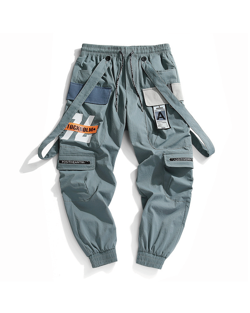 "No Choice" Unisex Streetwear Tactical Joggers Cyan