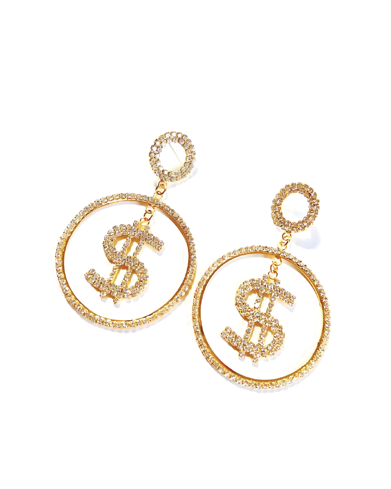 Money Stud Earrings Gold