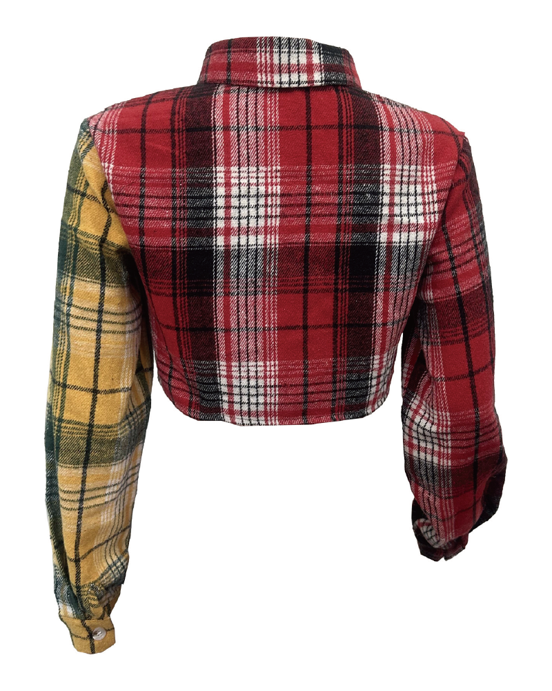 Sofia Crop Flannel Top