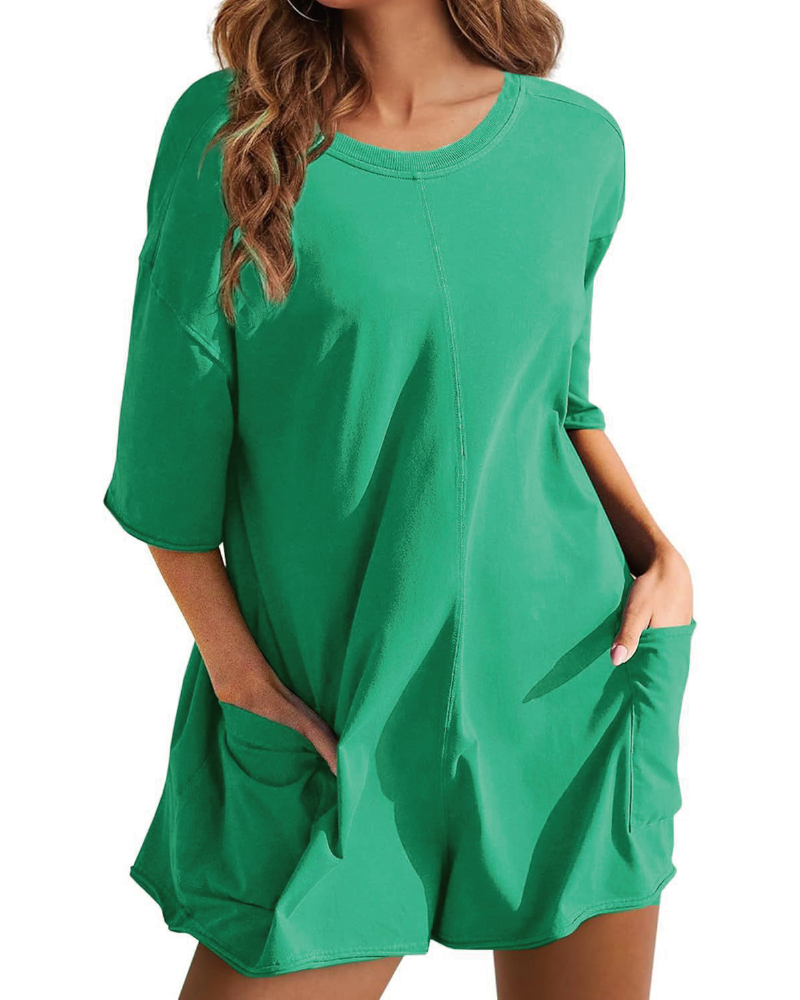 Breezy Chic Zomerse Romper Green