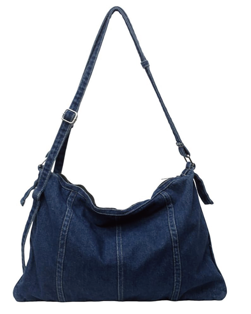 Denim Shoulder Handbag Dark Denim Blue
