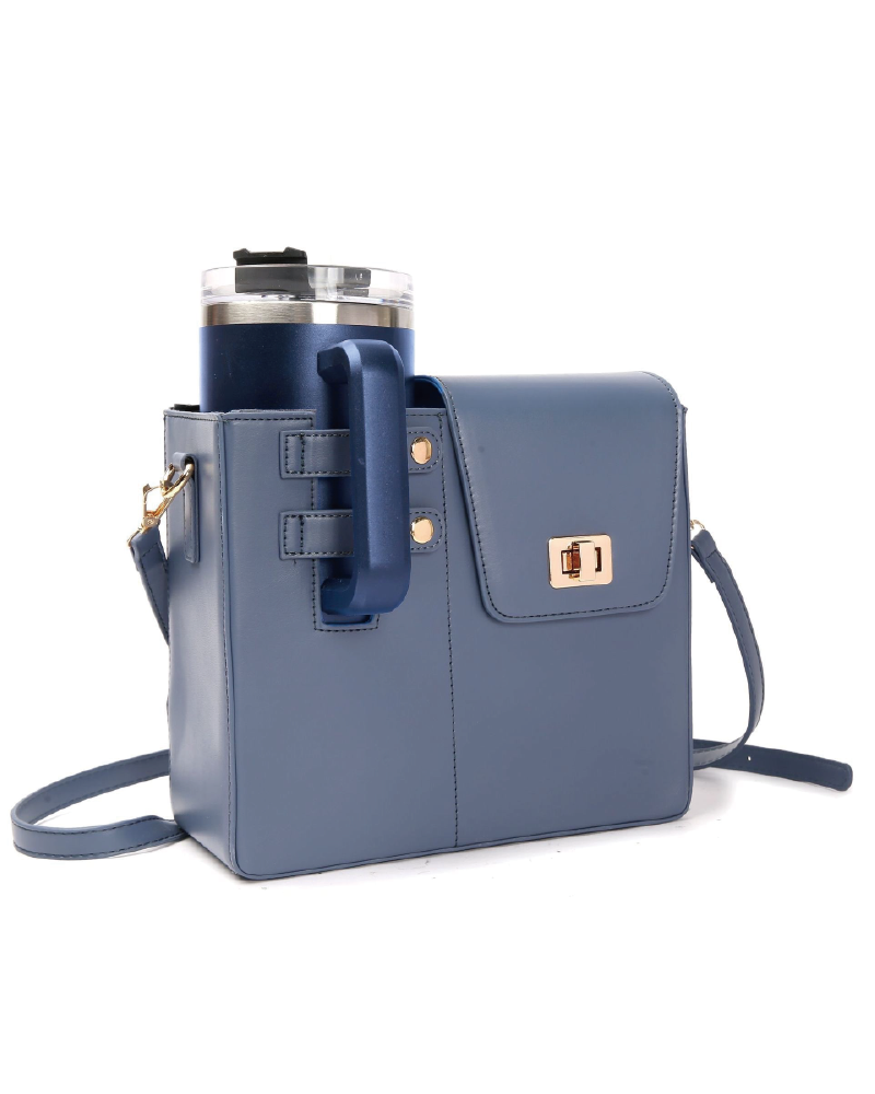 Crossbody Cup Holder Bag Blue