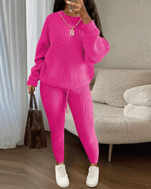 Stay Inside Pant Set Hot Pink