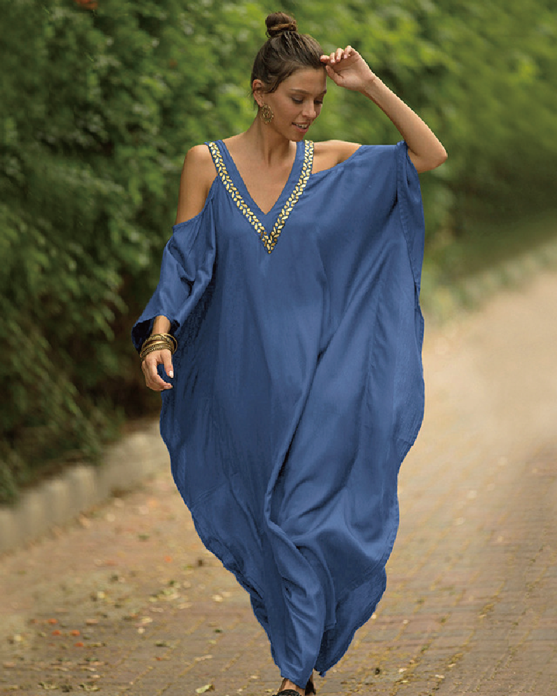 Cold Shoulder Kaftan Dress