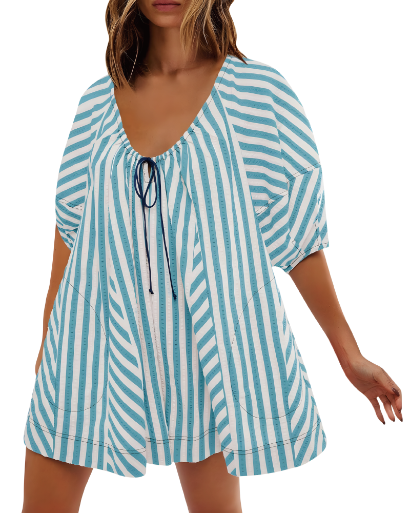 Bop Around Romper Turquoise