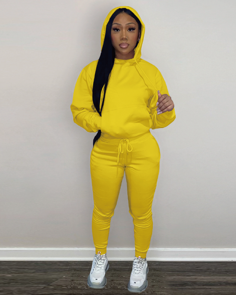 Simple Baddie Pant Set Yellow