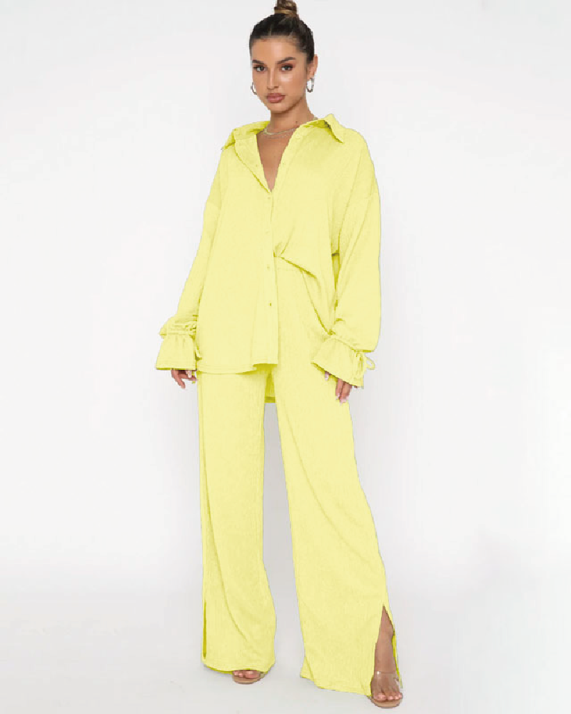 Effortlessly Chic Pant Set Yellow
