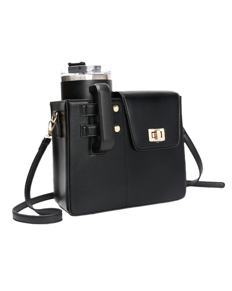 Crossbody Cup Holder Bag Black