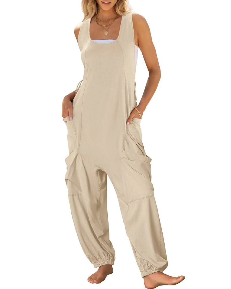 Baggy Harem Jumpsuits Khaki