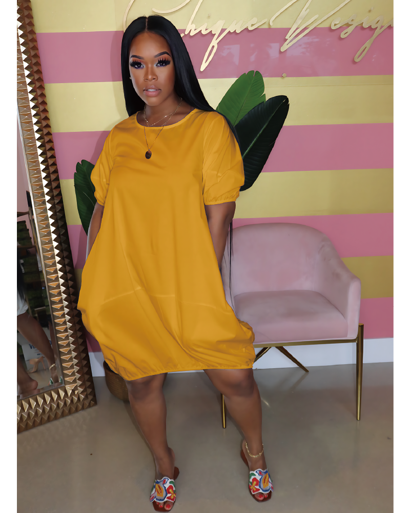Oma bubble hem dress YELLOW