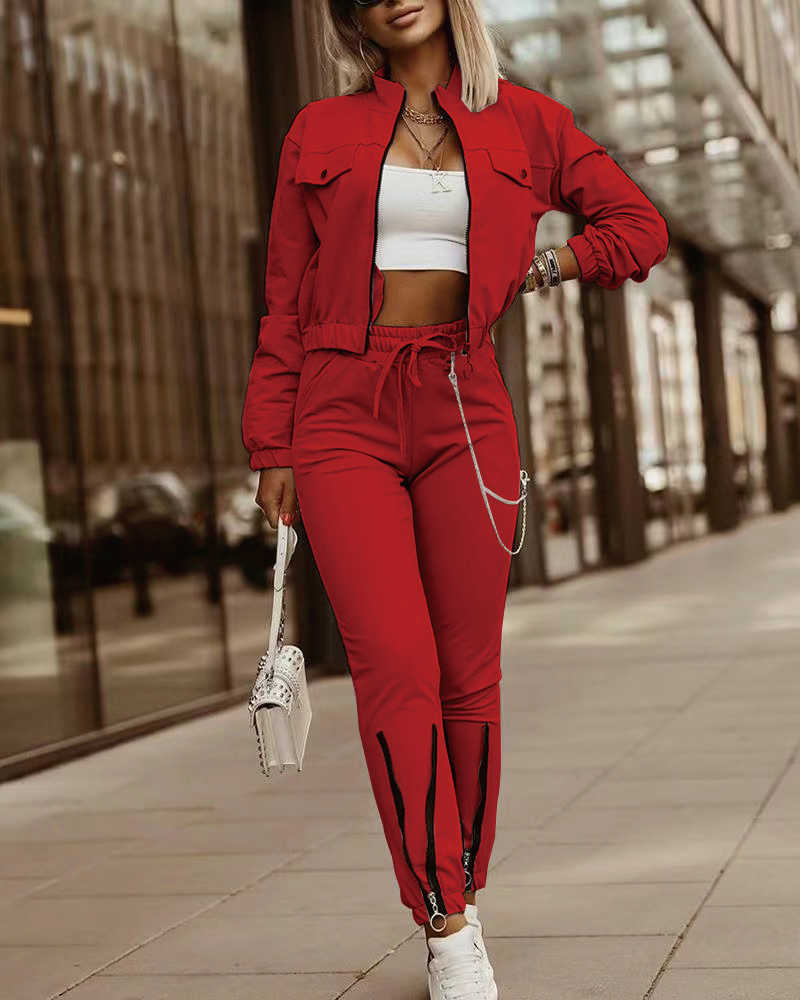 Splicing Jogger Set Red