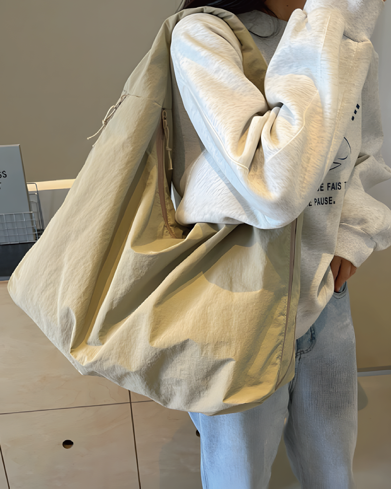 Textured Draped Tote Bag